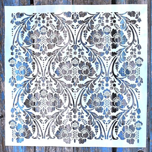  barokk csipke mintás 45x45 cm-es falfestés sablon DIY műanyag  festő  stencil 