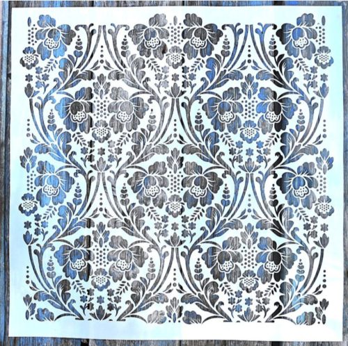  barokk csipke mintás 45x45 cm-es falfestés sablon DIY műanyag  festő  stencil 