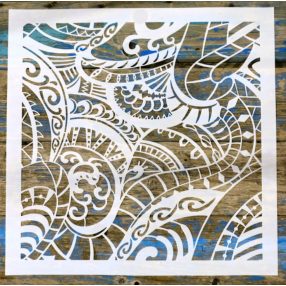   Azték  mintás 45x45 cm-es óriás műanyag stencil  festő XXL sablon falra 
