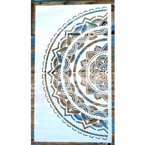    Fél Mandala mintás 25x45 cm-es DIY falfestés sablon műanyag festő  stencil 