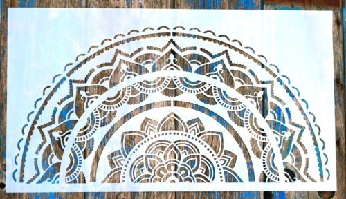  Fél Mandala  mintás  A 25x45 cm-es rétegző festő sablon