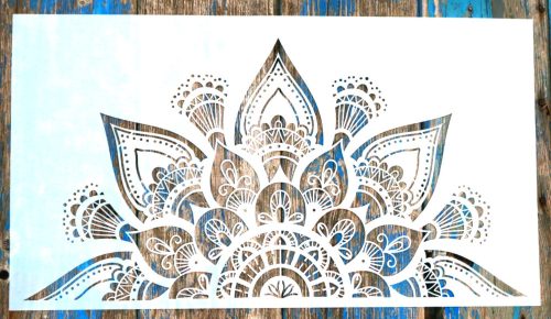  Fél Mandala  mintás  C 25x45 cm-es rétegző festő sablon