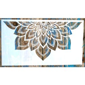    Fél Mandala mintás 25x45 cm-es festő sablon DIY műanyag stencil