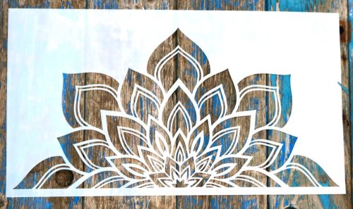  Fél Mandala  mintás  D 25x45 cm-es rétegző festő sablon