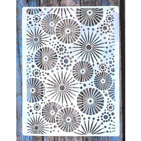   Geometriai mintás 30x40 cm-es rétegző festő sablon, műanyag dekor stencil 
