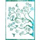 faág és madár mintás falfestés sablon 30x41 cm-es DIY műanyag festő stencil falra bútorra