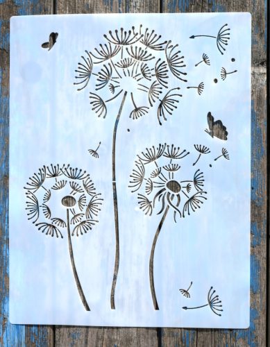 28x36 cm-es Pitypangos rétegző festő sablon műanyag DIY stencil falra  bútorra