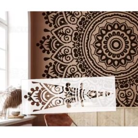   Óriás mandala mintás festő sablon  170 cm es minta készítésére alkalmas elforgatással, XXL műanyag dekor stencil 