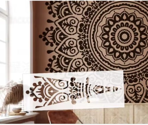 Óriás mandala mintás festő sablon  170 cm es minta készítésére alkalmas elforgatással, XXL műanyag dekor stencil 