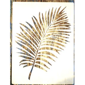   2 db nagyméretű trópusi levél minta 30x40 cm es DIY glettsablon, műanyag dekor stencil 