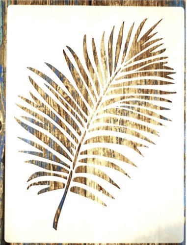2 db nagyméretű trópusi levél minta 30x40 cm es DIY glettsablon, műanyag dekor stencil 