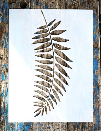 2 db nagyméretű trópusi levél minta,  30x40 cm-es festő sablon DIY stencil, műanyag dekorglett stencil 