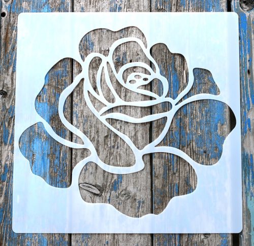 1 db nagyméretű virág minta,  35x35 cm-es festő sablon DIY stencil, műanyag dekorglett stencil 