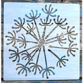  1 db nagyméretű virág minta,  35x35 cm-es festő sablon DIY stencil, műanyag dekorglett stencil 