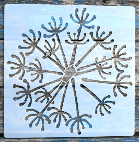 1 db nagyméretű virág minta,  35x35 cm-es festő sablon DIY stencil, műanyag dekorglett stencil 