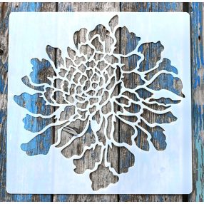   1 db nagyméretű virág minta,  35x35 cm-es festő sablon DIY stencil, műanyag dekorglett stencil 