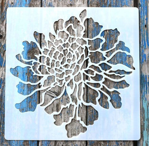 1 db nagyméretű virág minta,  35x35 cm-es festő sablon DIY stencil, műanyag dekorglett stencil 
