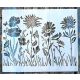 1 db nagyméretű kerti virág minta  30x40 cm-es festő sablon DIY stencil, műanyag dekorglett stencil 
