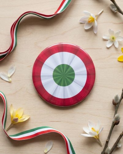 Kokárda mintás 58 mm-es kitűző